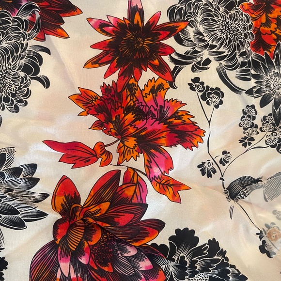 Rare! NWT! Bebe Silk Camisole Flowers Birds Lace Medium - Picture 6 of 12